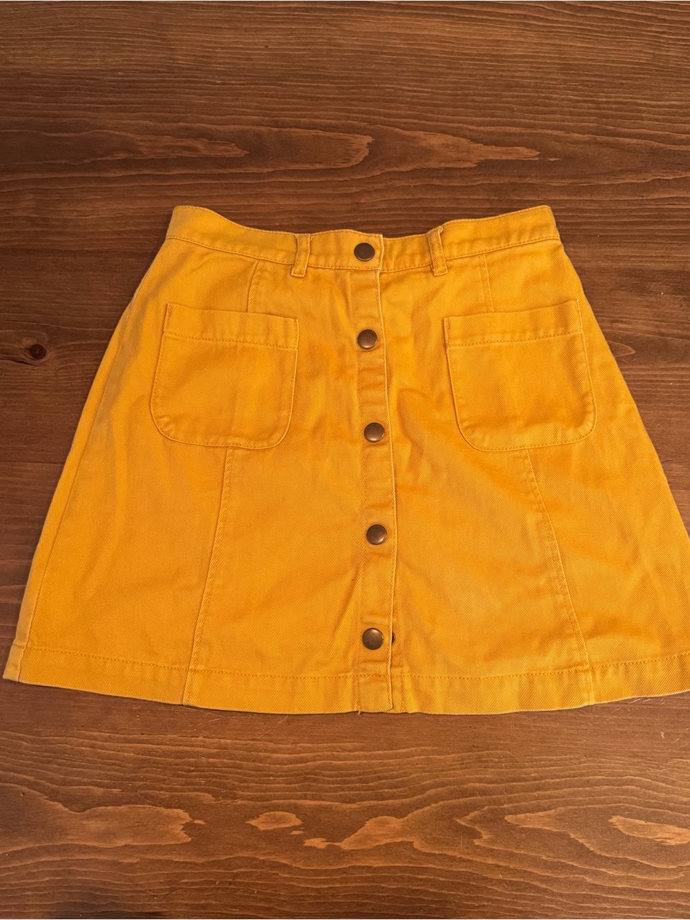 Women’s Button-Front Yellow Skirt
